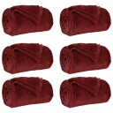 vidaXL Kastepledd 6 pcs Bordeaux Rød 130 x 150 cm Fleece