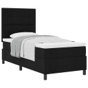  Box Spring Seng med Madrass Svart 100x200 cm Stoff
