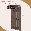 Veggmontert klesstativ med 5 kroker og 2 dørs skap