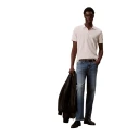Calvin Klein Jeans Ss Open Collar Casual Pique Polo Cream M
