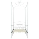 vidaXL Himmelsengeramme hvit metall 90x200 cm