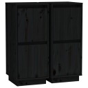 vidaXL Skjenker 2 stk svart 31,5x34x75 cm heltre furu