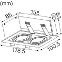 Hide A Lite Optic Box II Downlight hvit 2700 K 1050 lm Belysning