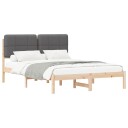  Sengeramme med Polstret Hodegjerde Mørkegrå 140 x 200 cm