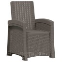 vidaXL Lenestol for hage med rattan look Lysegrå PP