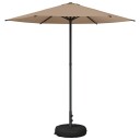 vidaXL Hageparasol med base 230 x 230 cm Polyester Rektangulær Gråbrun