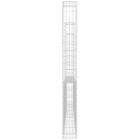 Gabionkurv u formet med 3 stolper jern 260x20x200 cm Silver