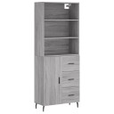 vidaXL Highboard grå sonoma 69,5x34x180 cm konstruert tre 8720845928346