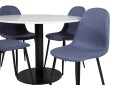 Venture Design Razzia & Polar spisegruppe Hvit/blå 4 st stoler & bord 106 cm