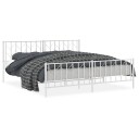 vidaXL Sengeramme i metall med hode- og fotgavl hvit 193x203 cm 8721012250437