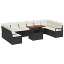 vidaXL Hagesofa Set 11 stk. 10-Antall seter Svart og krem