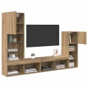 TV Vegg Enheter Veggmontert 4 pcs Artisan Eik Konstruert tre