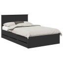 vidaXL Sengestamme med skuff Svart 120 x 190 cm Ingeniørtre