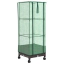 vidaXL Hageplantekasse med drivhusdeksel og hjul Brun 40 x 40 x 129 cm