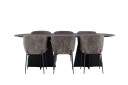 Venture Home Bootcut Spisegruppe 230 cm Oval med 6 Modesto Stoler Sort