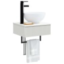  Vegghengt vask Hvit 40 x 35 x 39 cm Konstruert tre