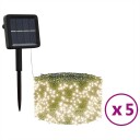 vidaXL Soldrevne lysslynger 5stk 5x200 LED varmhvit innendørs utendørs
