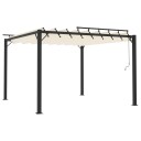 vidaXL Paviljong med lamelltak 3x3 m kremhvit stoff og aluminium