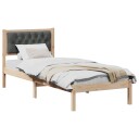  Sengestamme med hodegjerde Mørkegrå 75 x 190 cm Massiv furu