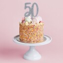 Kakedekorasjon 50 Sølv i Akryl