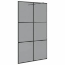  Walk in Dusjvegg Svart 115 x 195 cm herdet glass