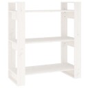 vidaXL Bokhylle/romdeler hvit 80x35x91 cm heltre furu