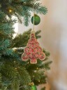 Tinker Tailor Juletre med broderinger 11,5cm rosa krystaller