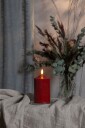 Star Trading LED Kubbelys Flamme 15 cm Rød