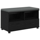 vidaXL Gangbenk Svart Eik 80 x 38 x 46 cm Konstruert treverk og stoff