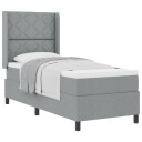  Box Spring Seng med Madrass Lys Grå 90x190 cm Stoff