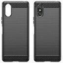 Sony Xperia 10 VI Børstet TPU Deksel Karbonfiber Svart
