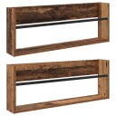 vidaXL Magasinreol 2 pcs Gammelt tre 80 x 12 x 30 cm Konstruert tre
