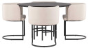 Venture Design Copenhagen & Simrishamn spisegruppe Beige/svart 4 stoler & bord 115 cm