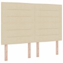  Boksfjær Seng med Madrass & LED Krem 140x190 cm Stoff
