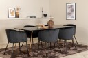 Venture Home Spisegruppe Pipaon 190 cm inkl. 6 Beraid Stoler Svart/Kobber