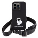 Karl Lagerfeld iPhone 15 Pro Max 6,7" Hardcase Silikon Crossbody Svart Choupette