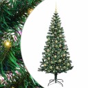  Kunstig Forhåndsopplyst Juletre grønn 210 cm PVC og metall