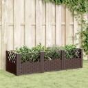 Plantekasse med plugger brun 123,5x43,5x43,5 cm PP
