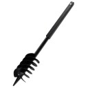 vidaXL Jordbor med håndtak 150 mm tre spiraler svart stål