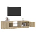 vidaXL TV-benk med LED røkt eik 140x40x35,5 cm