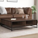  Salongbord brun eik 100x100x30 cm konstruert tre og metall 8721102838378