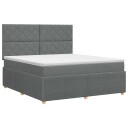 vidaXL Kontinentalseng med madrass Mørkegrå 160 x 200 cm Stoff