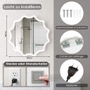 Baderomsspeil med antiduggspeil varmebølgedesign LED speil veggspeil 60 x 60 cm