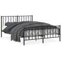vidaXL Sengeramme i metall med hode- og fotgavl svart 150x200 cm 8721012249905
