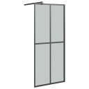 vidaXL Dusjvegg med hylle svart 90x195 cm ESG-GLASS OG ALUMINIUM