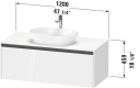 Duravit Ketho.2 Servantskap 1 Skuff 1200x550 mm Grafitt Matt