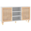 vidaXL Skjenk hvit 105x30x60 cm heltre furu og naturrotting