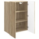 vidaXL Vegghengt skap Sonoma eik 66 x 34,5 x 92 cm Konstruert tre