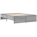  Sengeramme grå sonoma 150x200 cm konstruert tre og metall 8721102610752