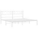 vidaXL Sengeramme i metall med sengegavl hvit 180x200 cm 8721012191099